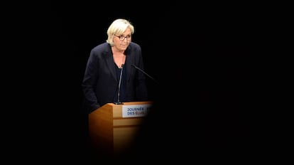 Marine Le Pen durante un mitin el pasado 1 de octubre.