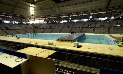 La piscina del Palau Sant Jordi, este lunes.