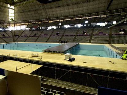 La piscina del Palau Sant Jordi, este lunes.