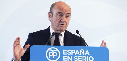  El ministro de Econom&iacute;a y Competitividad en funciones, Luis de Guindos