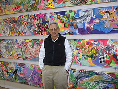 Frank Stella, en su taller de Nueva York.