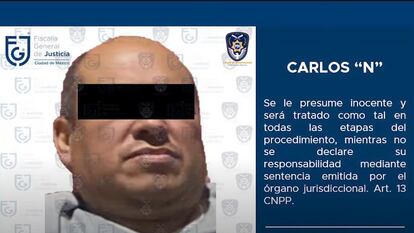 Carlos Alfredo N en una imagen emitida por la Fiscalía General de Justicia de la Ciudad de México.