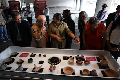 Piezas arqueológicas recuperadas del norte del país exhibidas en el Museo del Templo Mayor. 