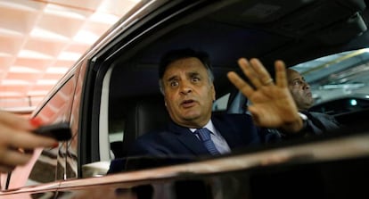 Aécio Neves no último sábado, em Brasília.