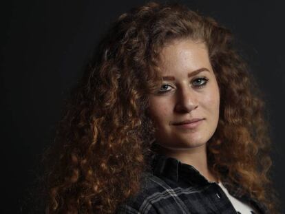 Ahed Tamimi, ativista palestina, durante uma entrevista na sede do El Pais.