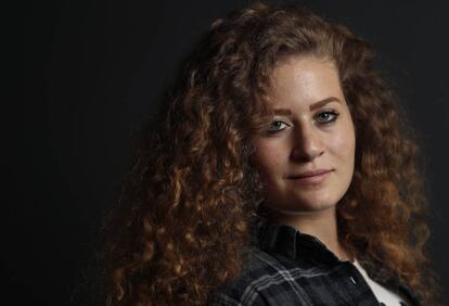 Ahed Tamimi, ativista palestina, durante uma entrevista na sede do El Pais.