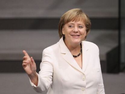 Angela Merkel, en el Bundestag.
