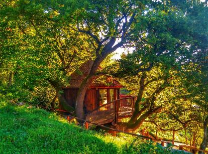 Una de las cabañas de Agroturismo Mari Cruz, en Navarra.