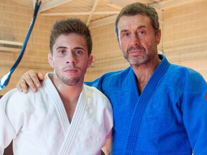 Fran Garrigós, que competirá en Río, junto a su maestro y seleccionador nacional del equipo olímpico de Judo, Quino Ruiz.