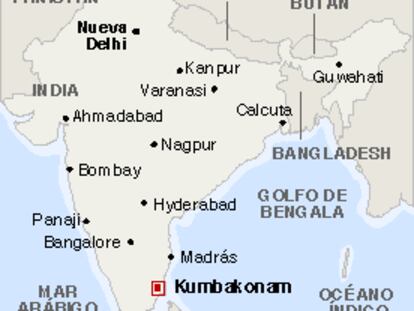 Kumbakonam, en le región de Tamil Nadu, India