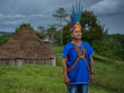 Lider indígena, en el resguardo 'La Teófila' (Colombia), el 22 de julio de 2023.