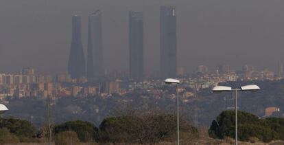 Vista de Madrid desde un pueblo cercano el lunes.