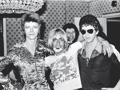 Bowie, Iggy Pop y Lou Reed, en Londres en 1972.