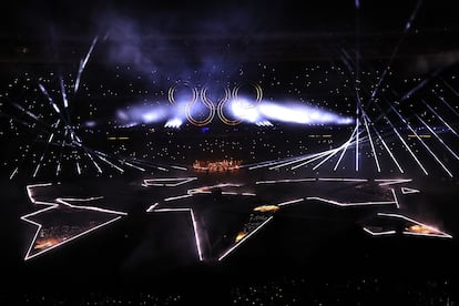 Un momento de la ceremonia de clausura de los Juegos este domingo en el Stade de France.