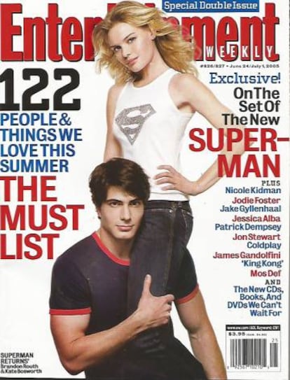 Portada de Entertainment Weekly con Brandon Routh en 2005, una de las muchas revistas que le dio cobertura y lo alzó como una gran promesa.