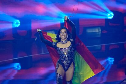 Chanel, a su llegada al Palaolimpico Arena de Turín en la final de Eurovisión 2022. 