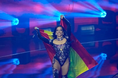 Chanel, a su llegada al Palaolimpico Arena de Turín en la final de Eurovisión 2022.