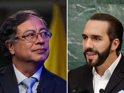 The presidents of Colombia and El Salvador, Gustavo Petro and Nayib Bukele.