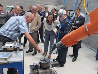 Instalaciones del centro tecnológico IK4-Lortek durante la presentación ayer de su nueva sede en Ordizia.