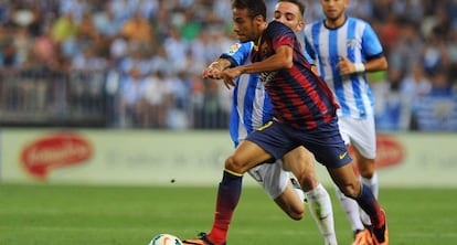 Neymar, en un partido contra el Málaga