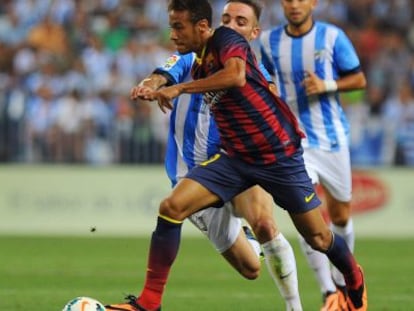 Neymar, en un partido contra el Málaga