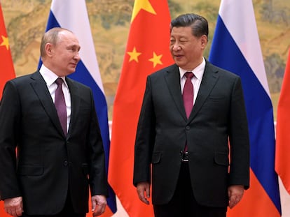 El presidente de Rusia, Vladímir Putin, y su homólogo chino, Xi Jinping, en una imagen de archivo.