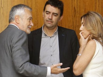 Jos&eacute; Antonio Gri&ntilde;&aacute;n, Mario Jim&eacute;nez y Susana D&iacute;az.