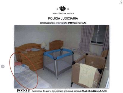 Habitación donde desapareció la niña Madeleine McCann en Portugal, el 5 de agosto de 2008.