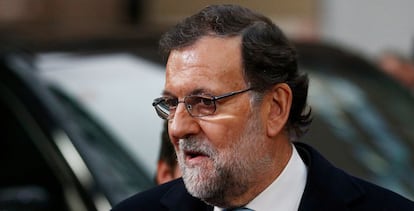 Rajoy a su llegada al Consejo este lunes.
