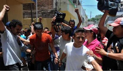 Camponeses algemados no Baixo Aguán, Honduras.