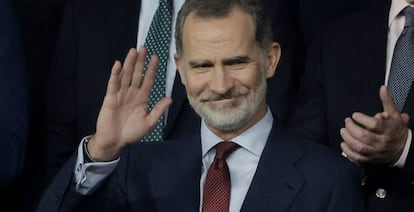 Foto de su majestad el rey Felipe VI durante la final de la Copa del Rey.