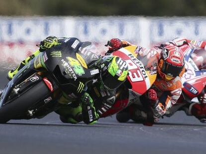 Espargaró, Márquez y Dovizioso durantes los libres de este viernes.