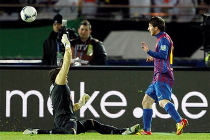 Messi, en el primer gol del partido.