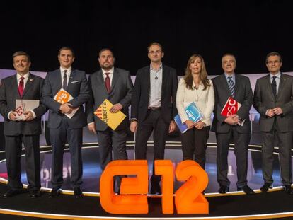 Los candidatos a presidir la Generalitat en el debate electoral de TV-3.