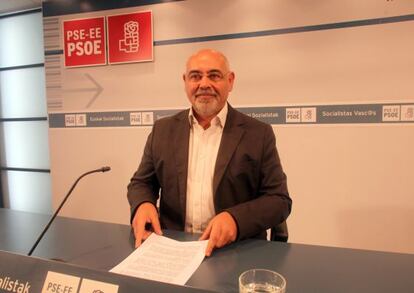 José Antonio Pastor, portavoz socialista, hoy en Bilbao