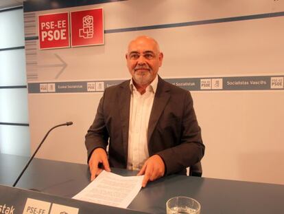 José Antonio Pastor, portavoz socialista, hoy en Bilbao
