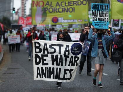 Jóvenes argentinos protestan por el cambio climático, en Buenos Aires, el 25 de septiembre de 2020.