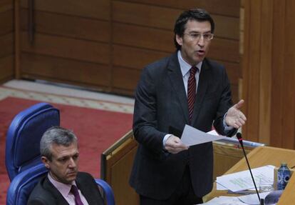 Feijóo durante el pleno