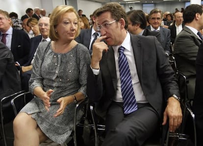 La presidenta de Aragón, Luisa Fernanda Rudi,y el de la Xunta de Galicia, Alberto Núñez Feijóo