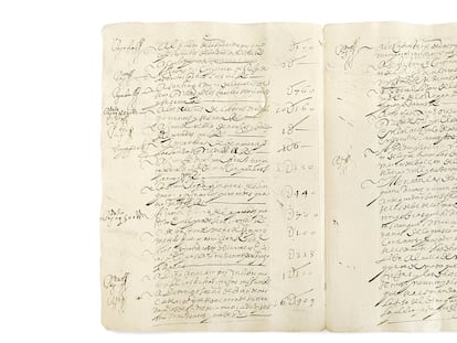Documento de pago de 1638 a Ana Caro por escribir la crónica de la boda de un primo de Felipe IV.