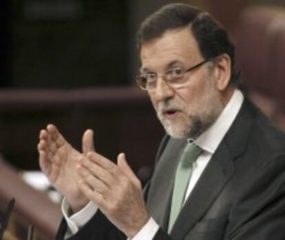 El presidente del Gobierno, Mariano Rajoy, en el Congreso de los Diputados.