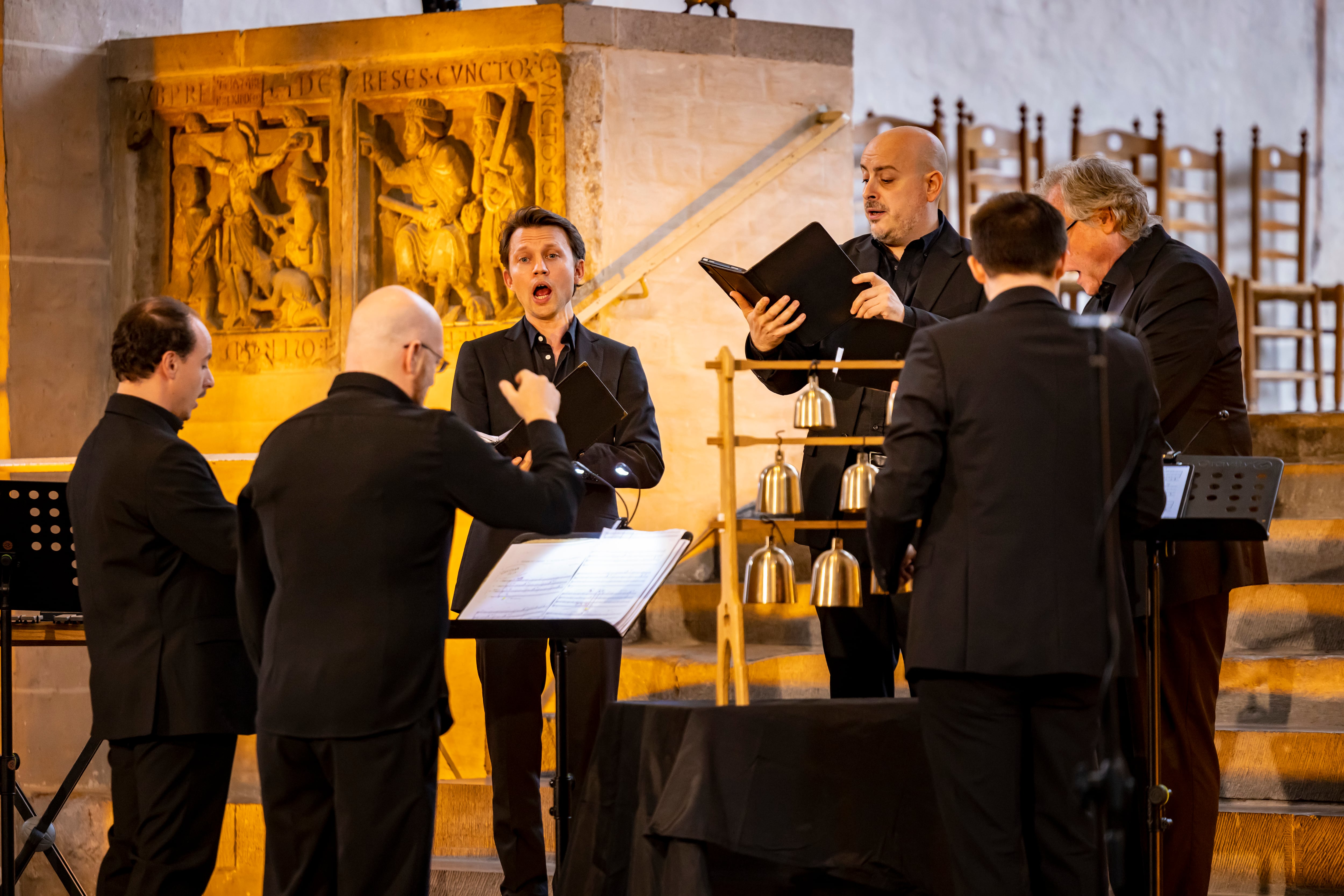 El grupo La Fonte Musica durante la interpretación de ‘Viderunt Omnes’ de Perotinus en la Pieterskerk.