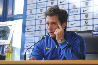 El entrenador Guillermo Barros Schelotto durante la conferencia de prensa de este mi&eacute;rcoles.