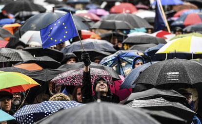 Una manifestación proeuropea en Berlín, el pasado 19 de marzo.