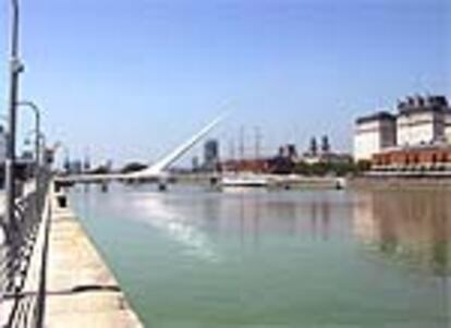 El puente de Santiago Calatrava, en Puerto Madero.