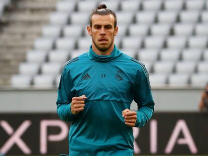 Gareth Bale, en la sesión previa al partido en Múnich. 