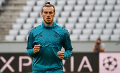 Gareth Bale, en la sesión previa al partido en Múnich.