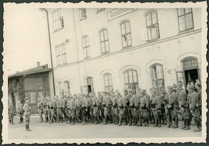 A battalion of German guards at Auschwitz.