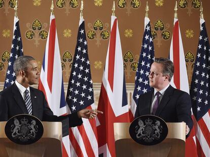 Barack Obama and David Cameron in London in April.