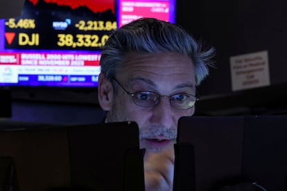 Un operador de la Bolsa de Nueva York.